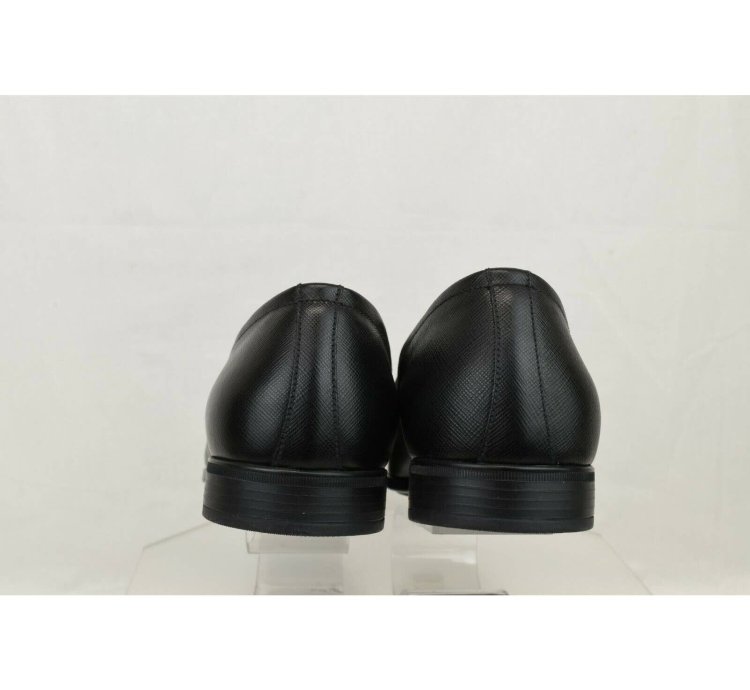 2dc127 Black Saffiano Leather Logo Penny Loafers 10 Us 11