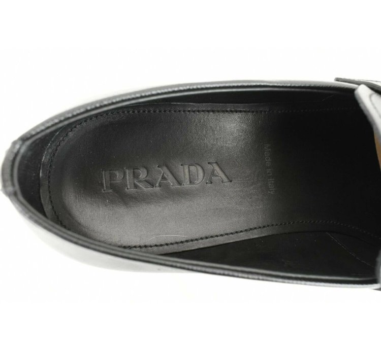 2dc127 Black Saffiano Leather Logo Penny Loafers 10 Us 11