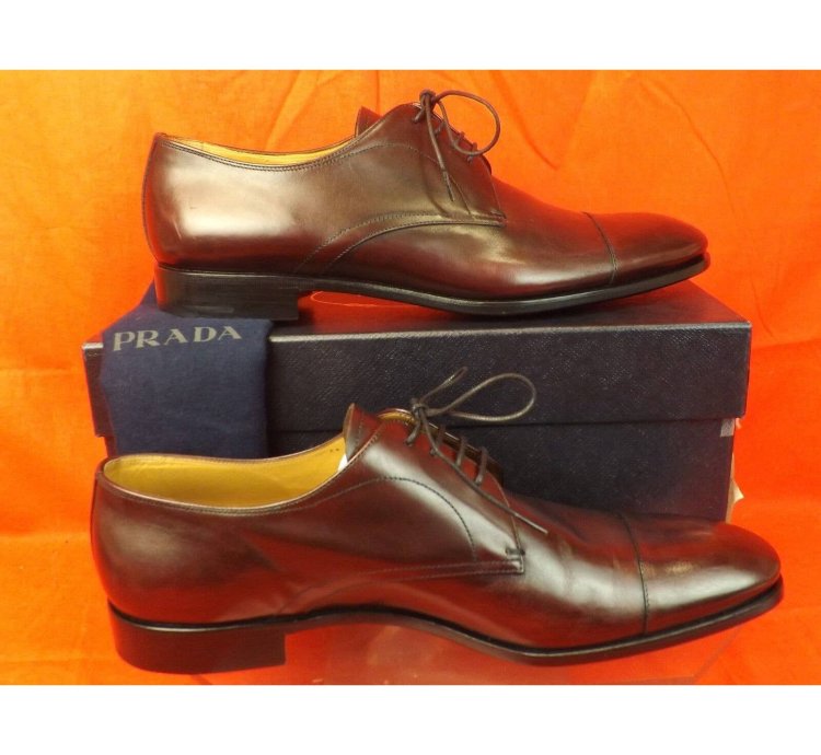 2eb032 Burgundy Burnished Leather Classic Oxfords 11 Us 12