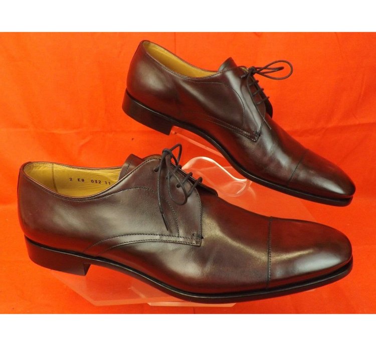 2eb032 Burgundy Burnished Leather Classic Oxfords 11 Us 12