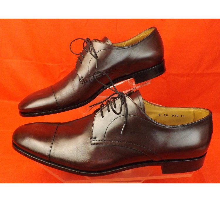 2eb032 Burgundy Burnished Leather Classic Oxfords 11 Us 12