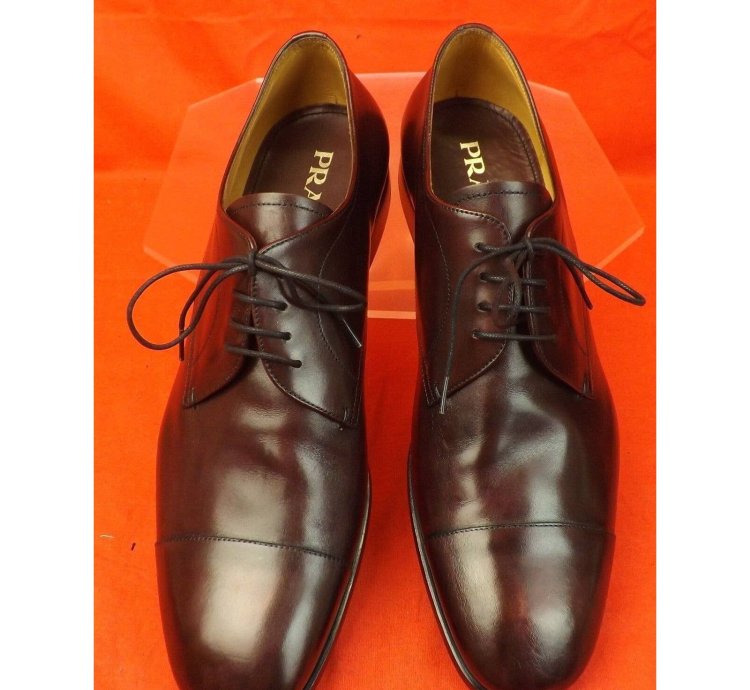 2eb032 Burgundy Burnished Leather Classic Oxfords 11 Us 12