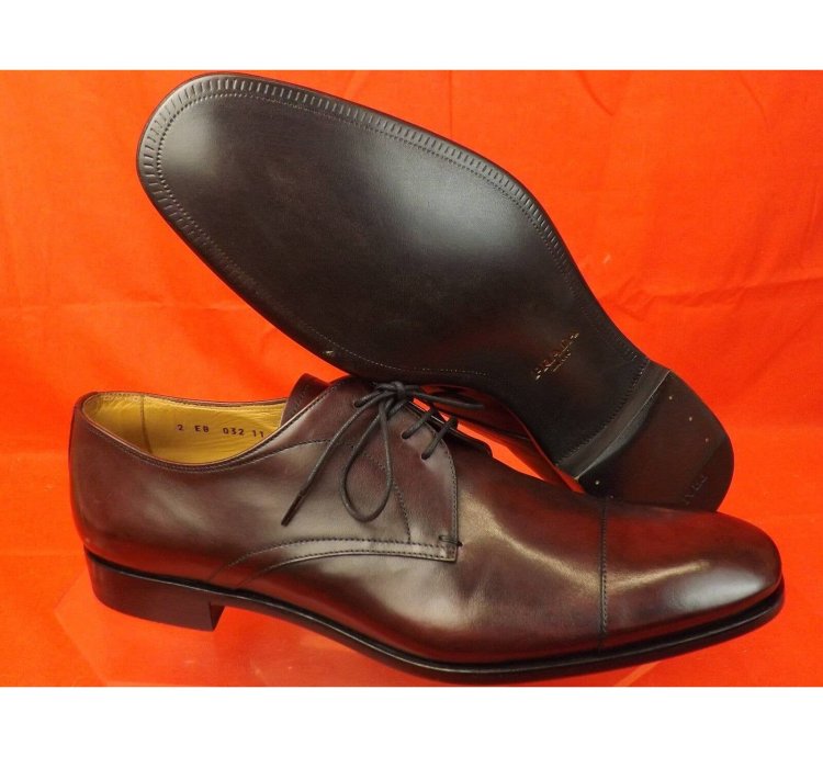 2eb032 Burgundy Burnished Leather Classic Oxfords 11 Us 12