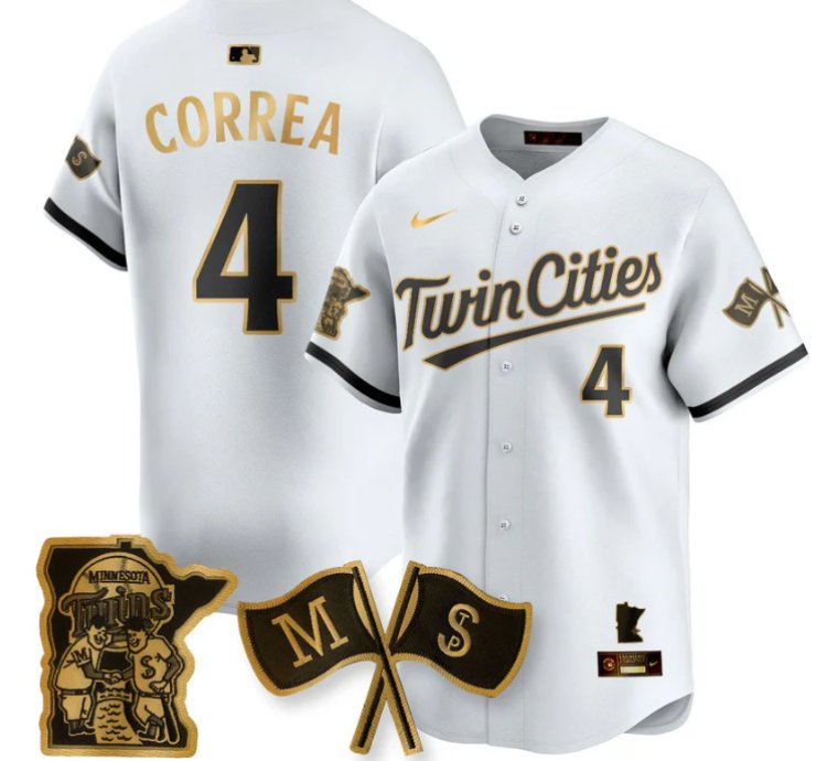 Carlos Correa Jersey 4 Minnesota Twins Alternate Limited Stitched White