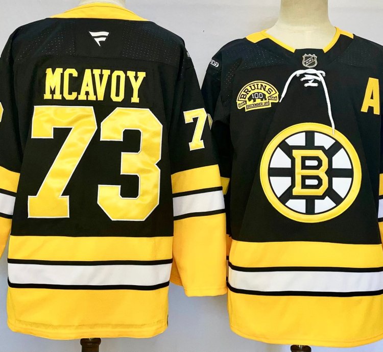 Mens Charlie Mcavoy Jersey 73 Boston Bruins 100th Anniversary Black Stitched