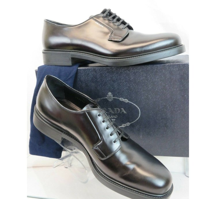 2eb170 Black Leather Lettering Logo Lace Up Oxfords 11 Us