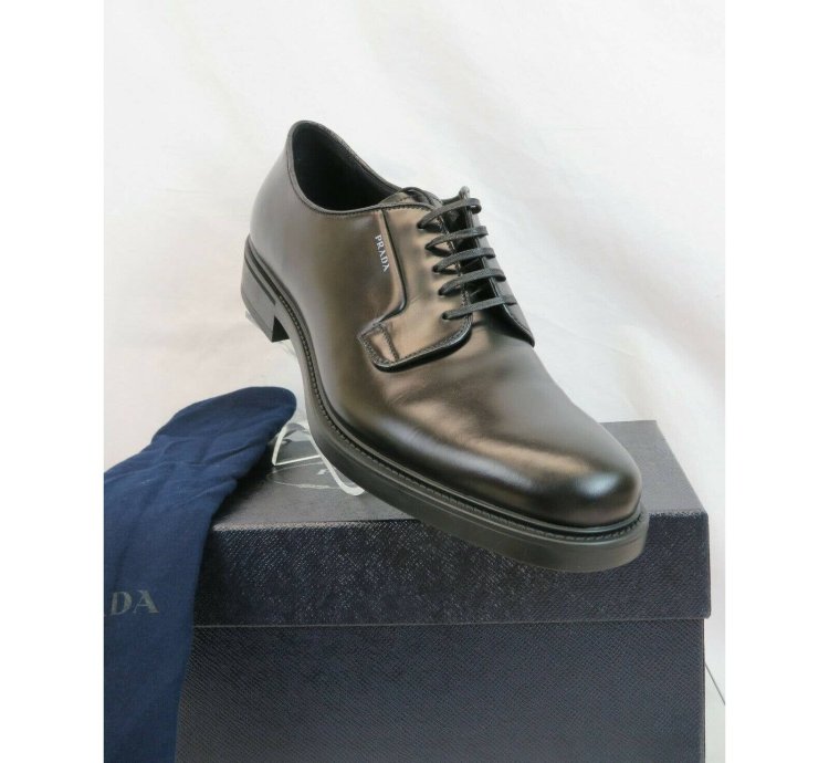2eb170 Black Leather Lettering Logo Lace Up Oxfords 11 Us
