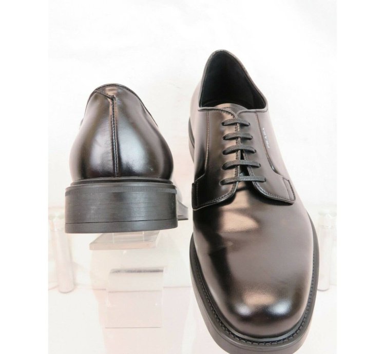 2eb170 Black Leather Lettering Logo Lace Up Oxfords 11 Us