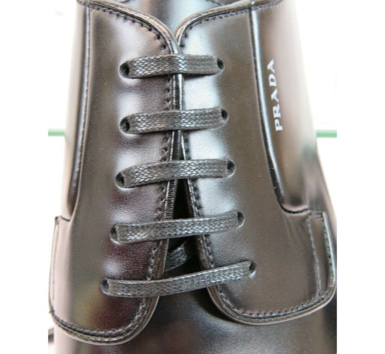 2eb170 Black Leather Lettering Logo Lace Up Oxfords 11 Us
