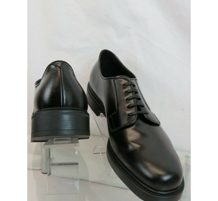 2eb170 Black Leather Lettering Logo Lace Up Oxfords 11 Us