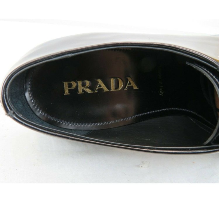 2ec124 Black Polished Leather Pointed Toe Logo Oxfords 12