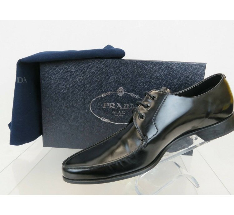 2ec124 Black Polished Leather Pointed Toe Logo Oxfords 12