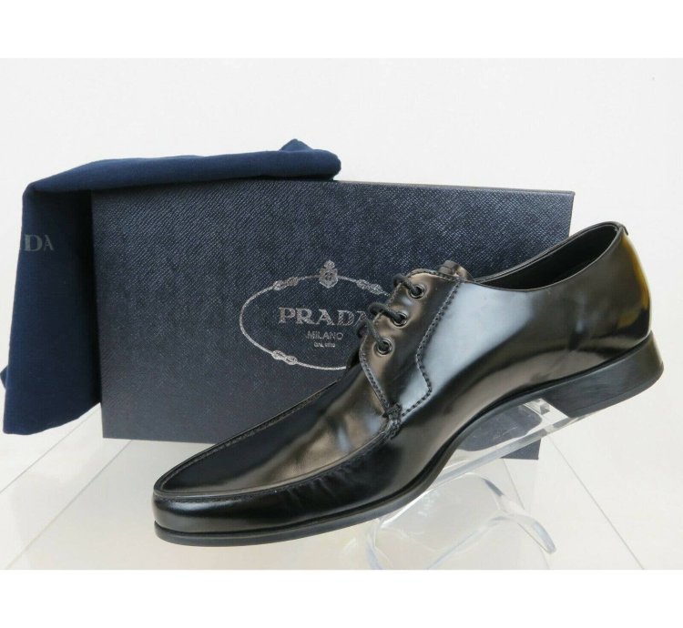 2ec124 Black Polished Leather Pointed Toe Logo Oxfords 12