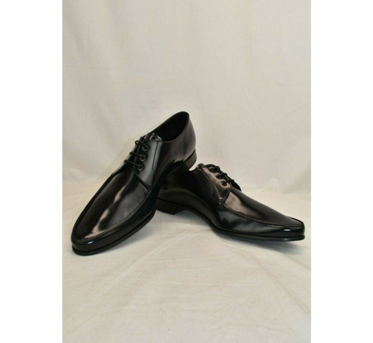 2ec124 Dark Navy Blue Polished Leather Logo Oxfords 10