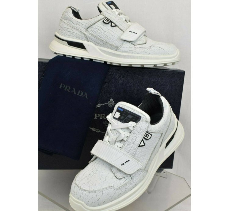 2eg266 White Leather Strap Platform Logo Sneakers 7 5