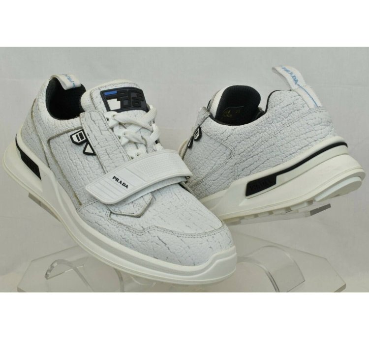 2eg266 White Leather Strap Platform Logo Sneakers 7 5