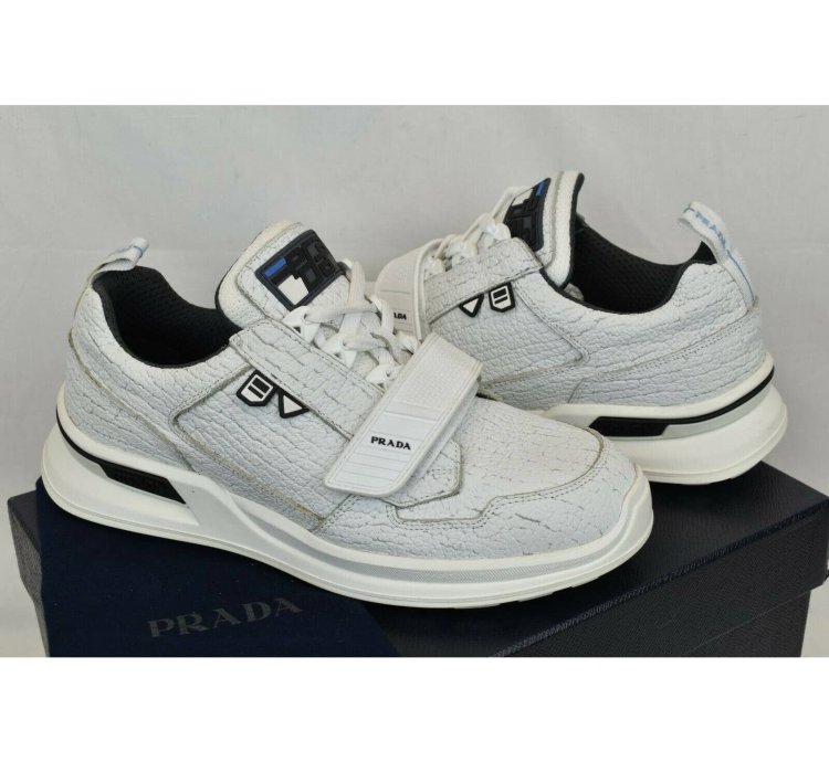 2eg266 White Leather Strap Platform Logo Sneakers 7 5