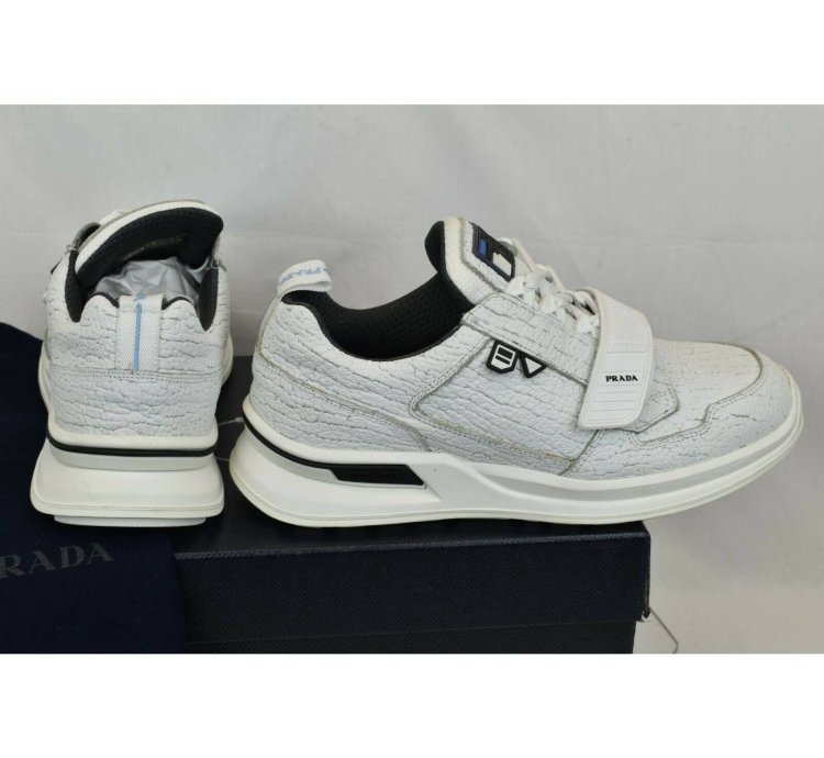 2eg266 White Leather Strap Platform Logo Sneakers 7 5
