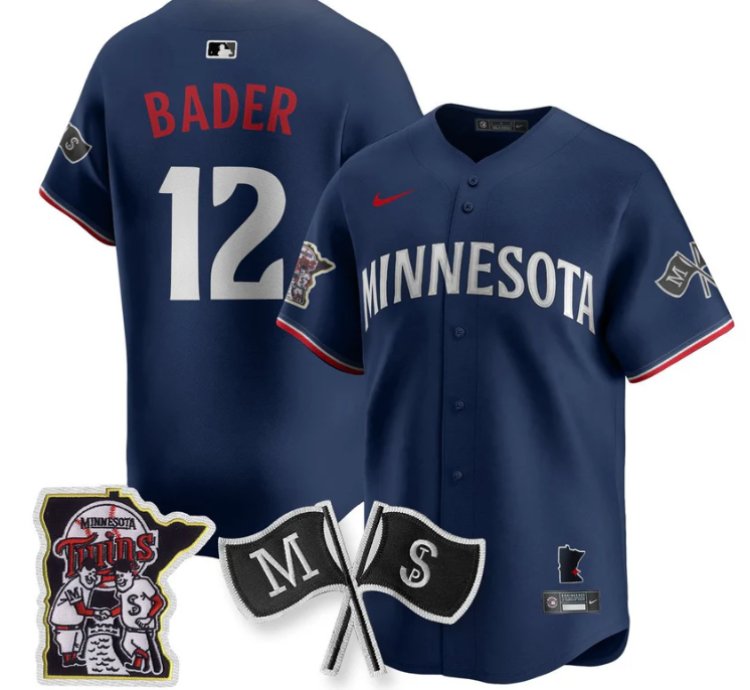 Harrison Bader Jersey 12 Minnesota Twins Alternate Limited Stitched Navy