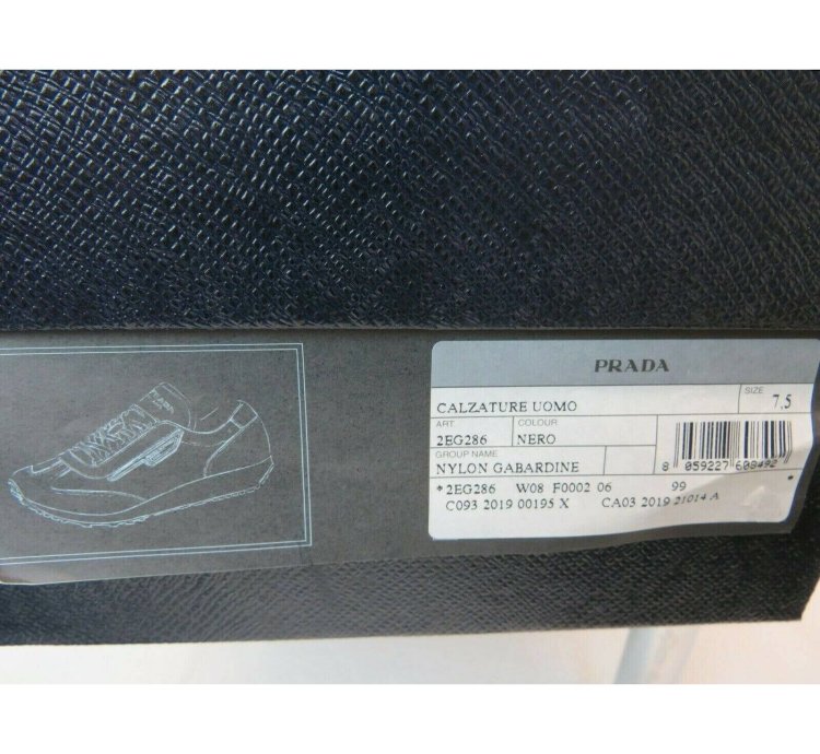 2eg286 Black Nylon Gabardine Logo Lace Up Sneakers 7 5