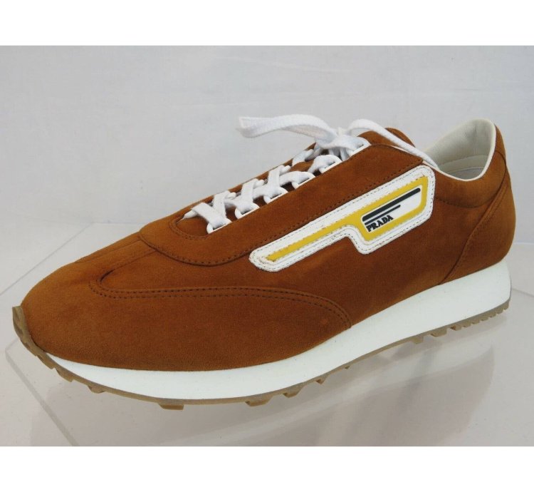 2eg286 Camel Suede Stripe Logo Low Sneakers 12 Us 13 Italy