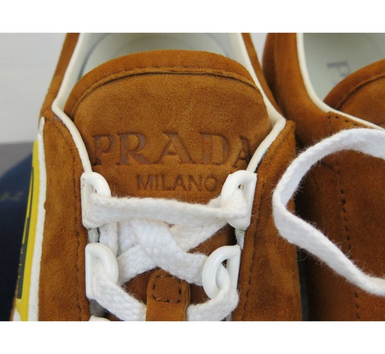 2eg286 Camel Suede Stripe Logo Low Sneakers 12 Us 13 Italy
