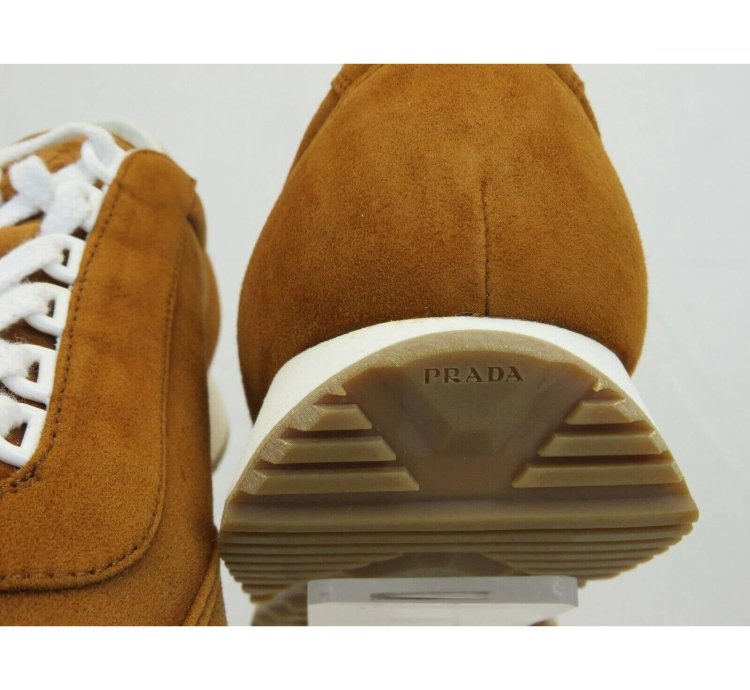 2eg286 Camel Suede Stripe Logo Low Sneakers 12 Us 13 Italy