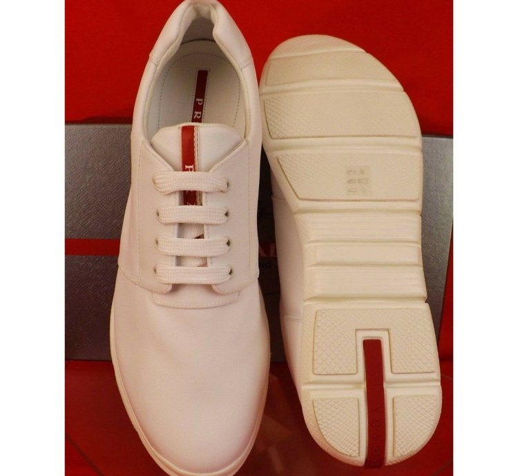 4e3055 White Bianco Canvas Lace Up Logo Sneakers 11