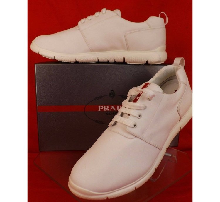 4e3055 White Bianco Canvas Lace Up Logo Sneakers 11