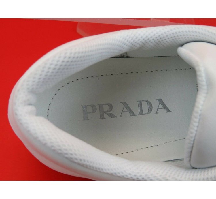 4e3501 White Leather Lace Up Logo Low Top Sneakers 7