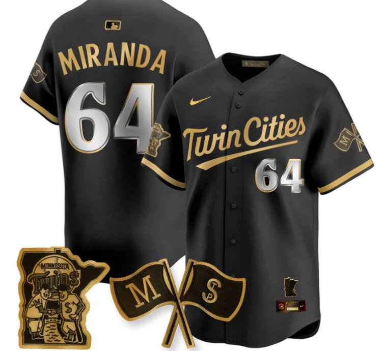 Jose Miranda Jersey 64 Minnesota Twins Alternate Limited Stitched Black Gold