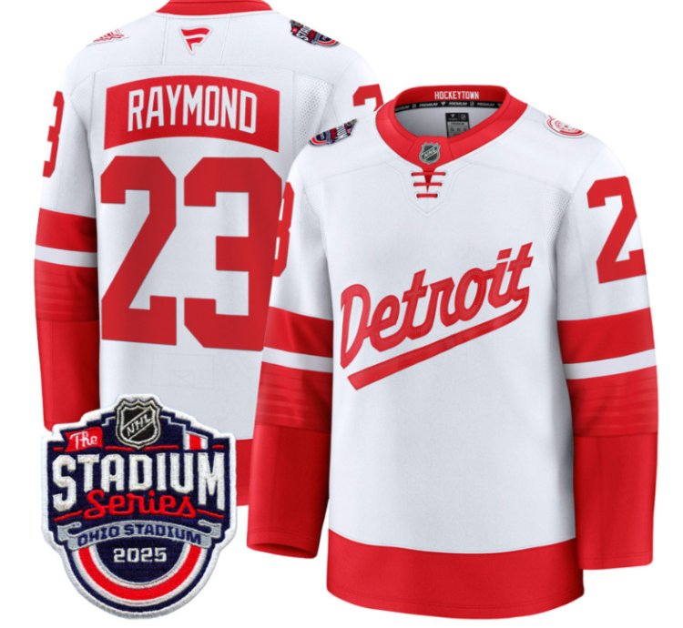 Mens Lucas Raymond Jersey 23 Detroit Red Wings 2025 Stadium Series Stitched