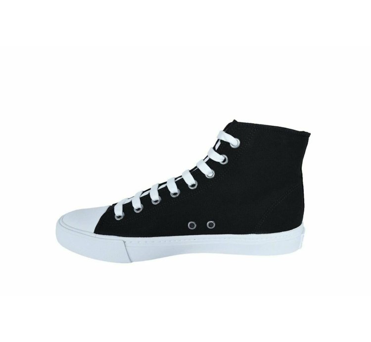 4t3557 Black Canvas Rubber Logo Hi Top Trainers Sneakers 11