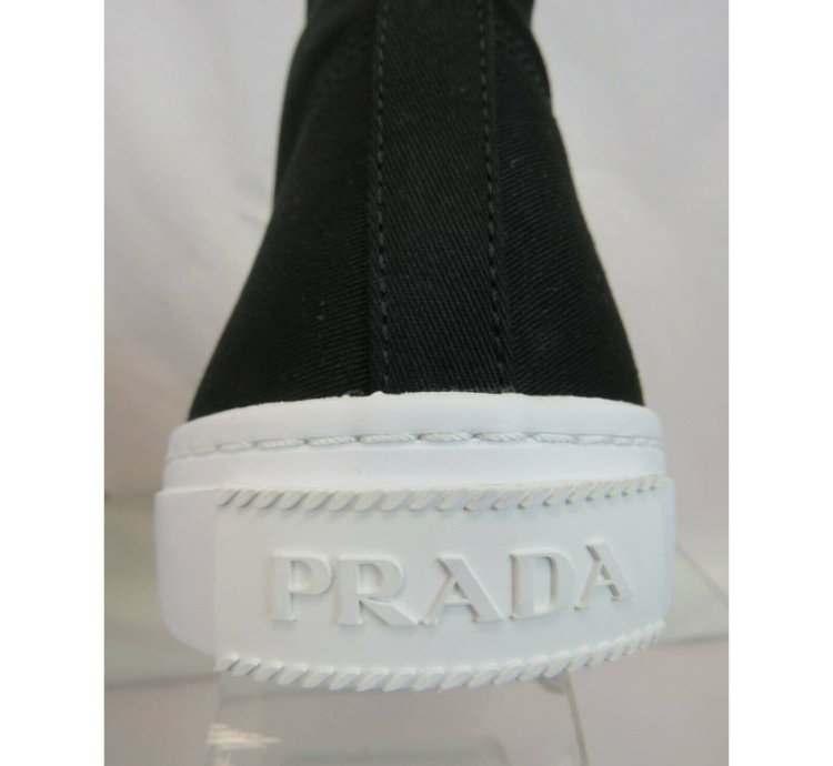 4t3557 Black Canvas Rubber Logo Hi Top Trainers Sneakers 11