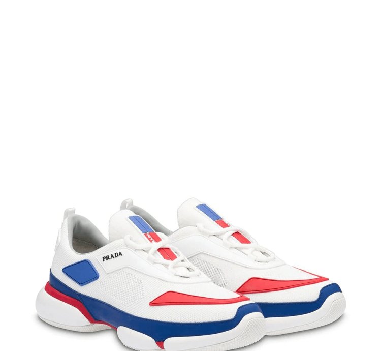 765 Prada White Red Blue Cloudbust Sneakers 11 Us 44 Eu