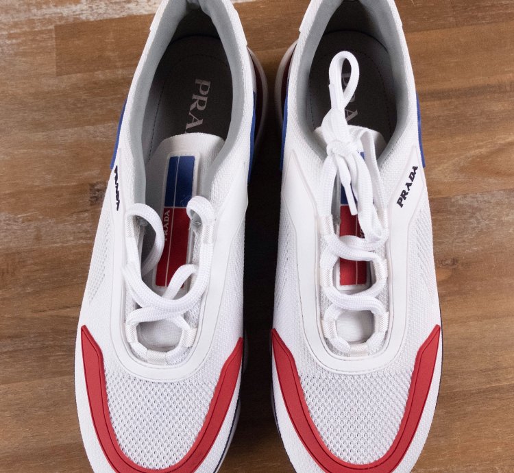 765 Prada White Red Blue Cloudbust Sneakers 11 Us 44 Eu