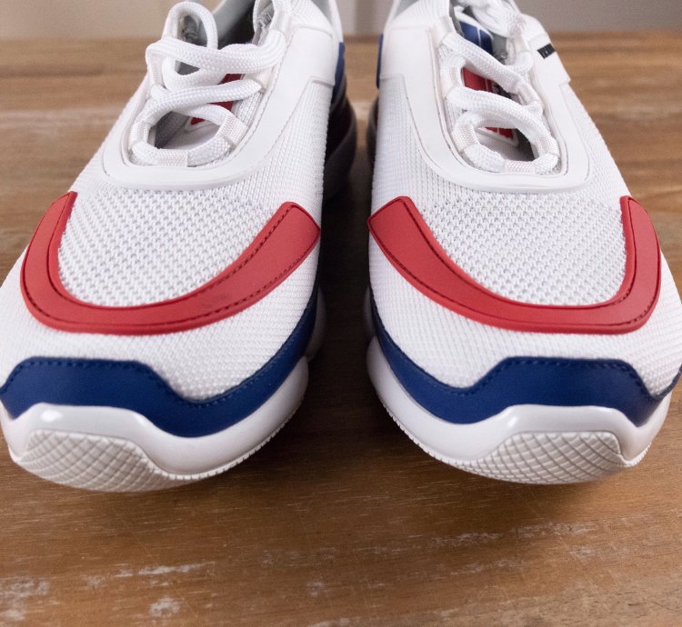 765 Prada White Red Blue Cloudbust Sneakers 11 Us 44 Eu