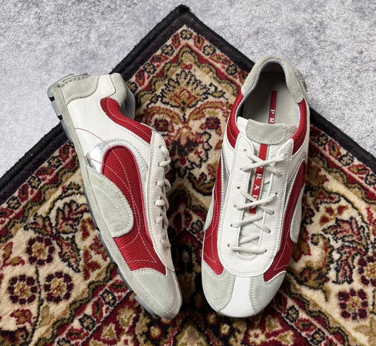 90 Prada Monte Carlo Leather Sneakers Americas Cup Y2k