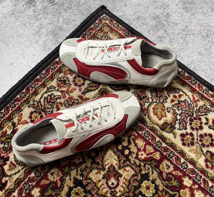90 Prada Monte Carlo Leather Sneakers Americas Cup Y2k