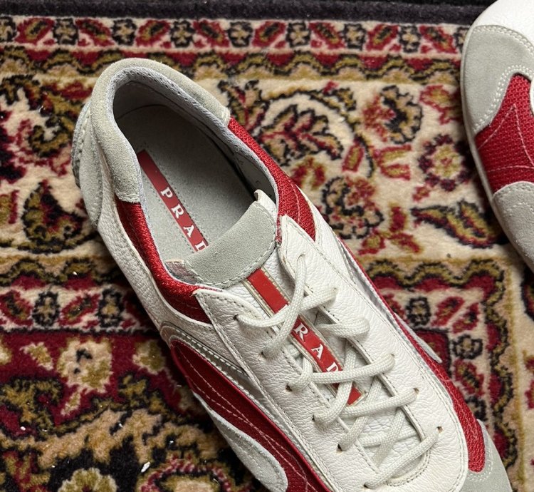 90 Prada Monte Carlo Leather Sneakers Americas Cup Y2k