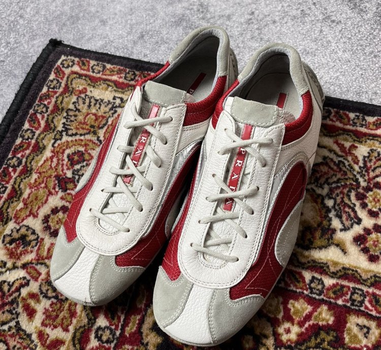 90 Prada Monte Carlo Leather Sneakers Americas Cup Y2k