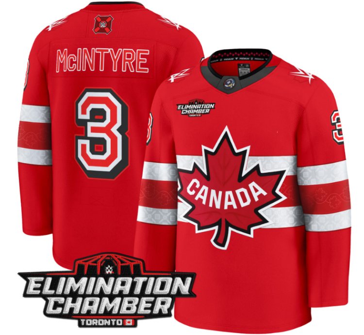 Men Drew Mcintyre Jersey 3 Elimination Chamber Toronto 2025 Stitched Red