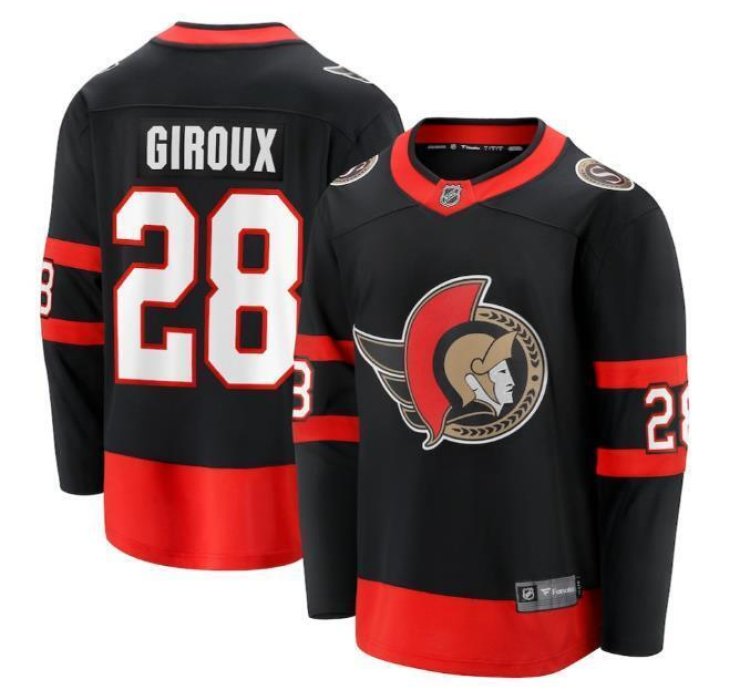 Mens Claude Giroux Jersey 28 Ottawa Senators Black All Stitched