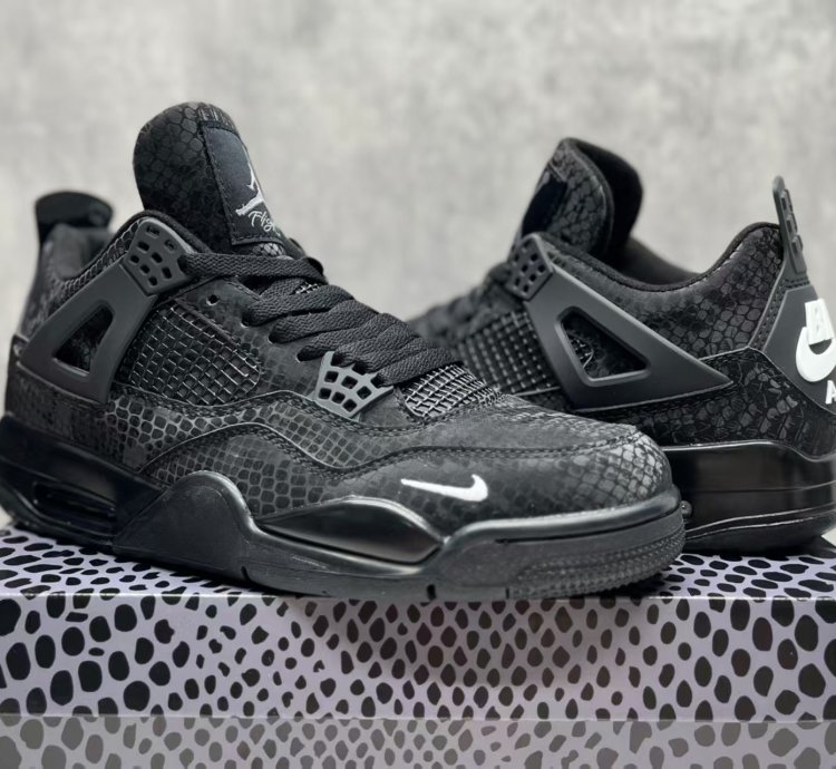 Nigel Sylvester X Jordan 4 Black Mamba Snake Skin
