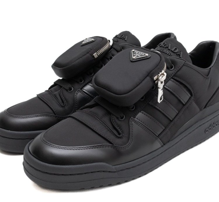 Adidas Prada Re-nylon Forum Low Black Sneakers
