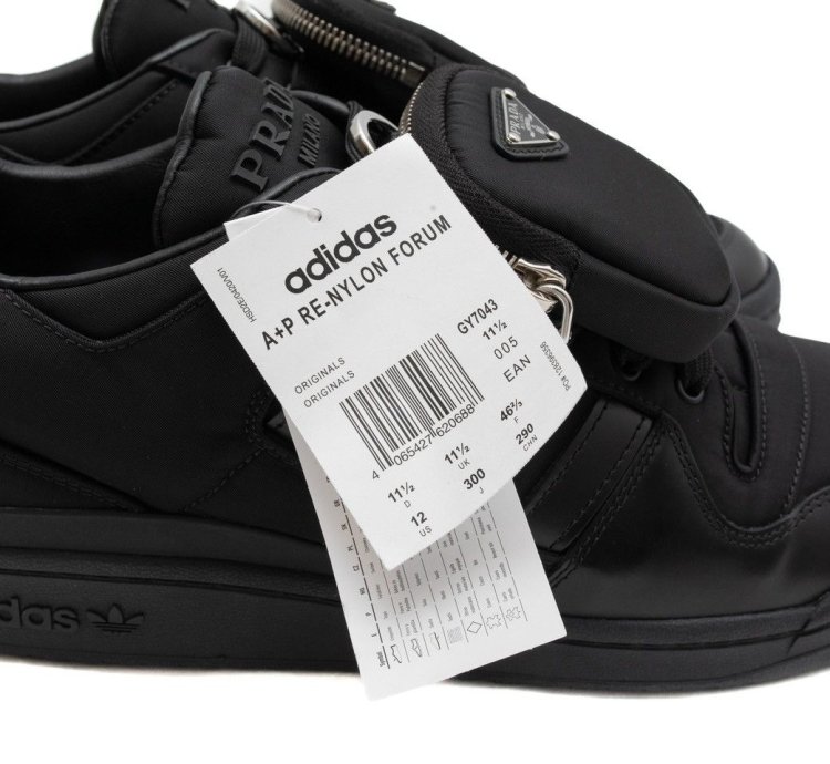 Adidas Prada Re-nylon Forum Low Black Sneakers