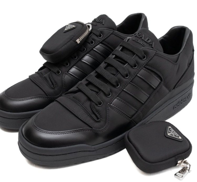 Adidas Prada Re-nylon Forum Low Black Sneakers