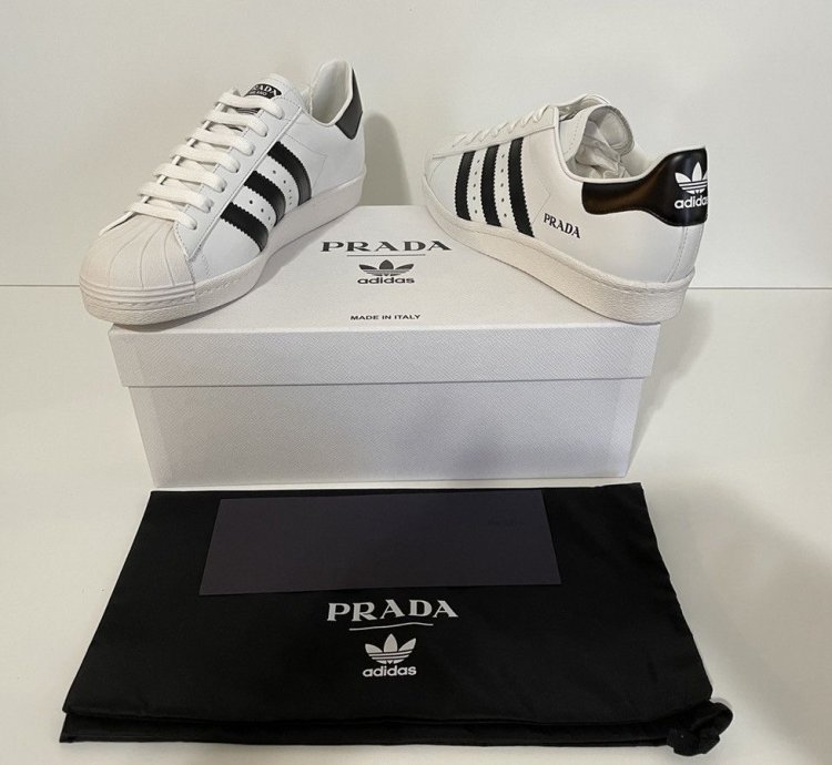 Adidas Superstar Prada White Black Sz 8 5