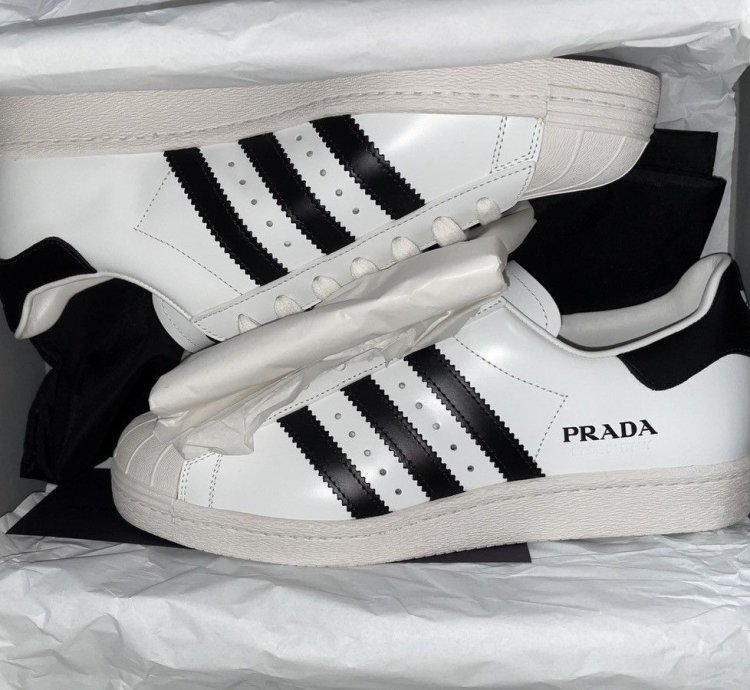 Adidas Superstar Prada White Black Sz 8 5