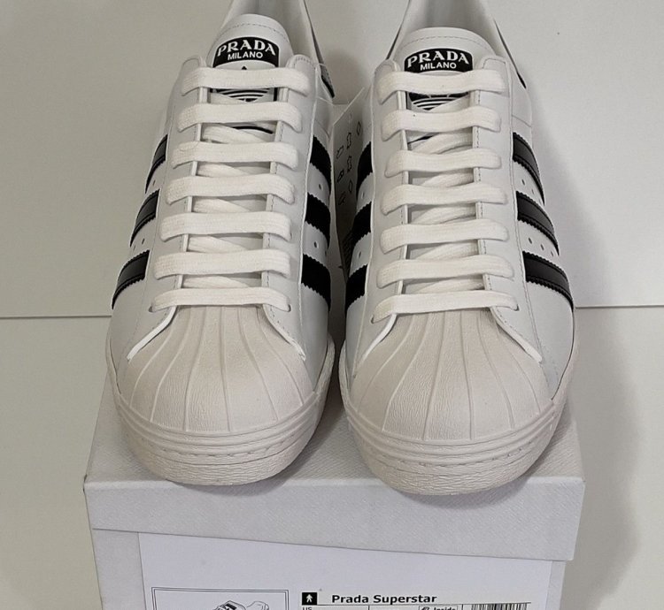 Adidas Superstar Prada White Black Sz 8 5